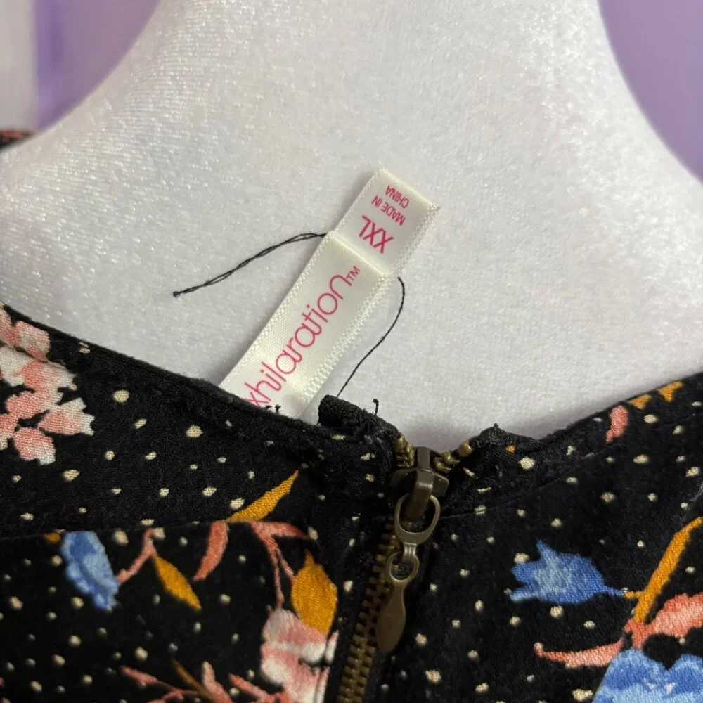 Xhilaration Floral Wrap Midi Dress - Picture 3 of 3